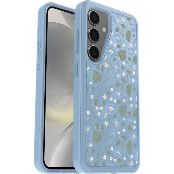 Galaxy S24 Symmetry Series Clear Case Dawn Floral (Blue) | OtterBox Samsung