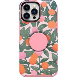 iPhone 13 Pro Max and iPhone 12 Pro Max Otter + Pop Symmetry Series Case Stay Peachy (Pink Graphic) | OtterBox Apple iPhone