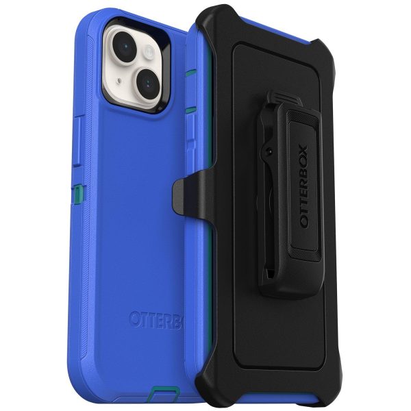 iPhone 14 Plus Defender Series Case Rain Check (Blue) | OtterBox Apple iPhone