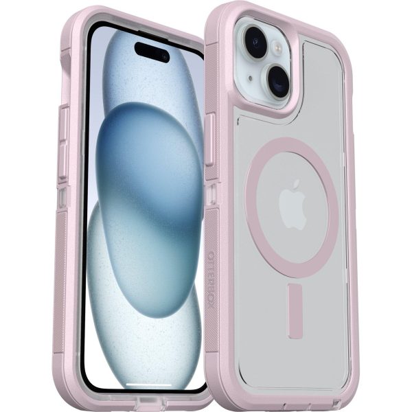 iPhone 15, iPhone 14 and iPhone 13 Defender Series XT Clear Case for MagSafe Mountain Frost (Clear / Pink) | OtterBox Apple iPhone