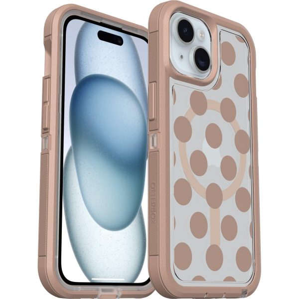 iPhone 15, iPhone 14 and iPhone 13 Defender Series XT Clear Case for MagSafe Seeing Spots (Clear / Brown) | OtterBox Apple iPhone