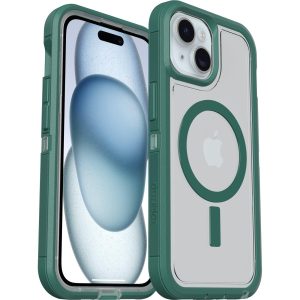 iPhone 15, iPhone 14 and iPhone 13 Defender Series XT Clear Case for MagSafe Velvet Evergreen (Clear / Green) | OtterBox Apple iPhone