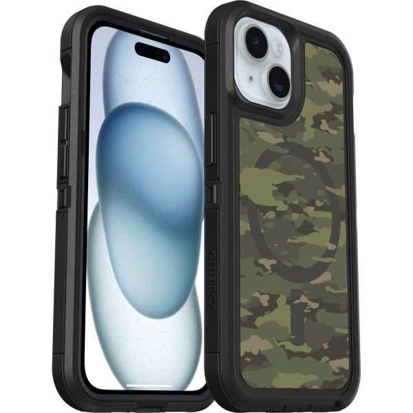 iPhone 15, iPhone 14 and iPhone 13 Defender Series XT Clear Case for MagSafe Woodland Camo (Clear / Black) | OtterBox Apple iPhone