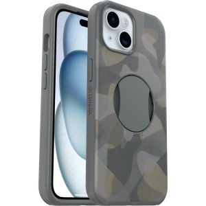 iPhone 15, iPhone 14 and iPhone 13 OtterGrip Symmetry Series for MagSafe Case Iron Camo (Grey) | OtterBox Apple iPhone