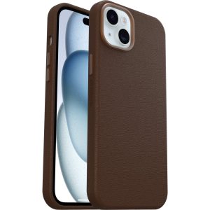 iPhone 15 Plus Symmetry Series Cactus Leather Case Rich Adobe (Brown) | OtterBox Apple iPhone