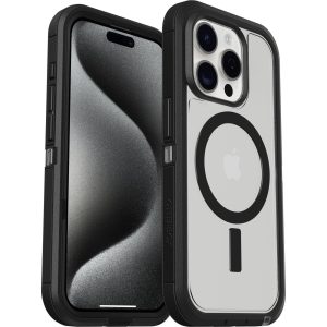 iPhone 15 Pro Defender Series XT Clear Case for MagSafe Dark Side (Clear / Black) | OtterBox Apple iPhone