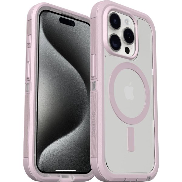 iPhone 15 Pro Defender Series XT Clear Case for MagSafe Mountain Frost (Clear / Pink) | OtterBox Apple iPhone