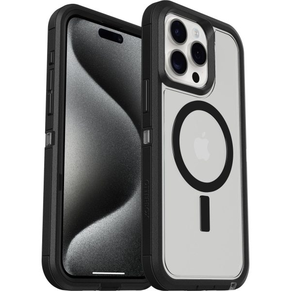 iPhone 15 Pro Max Defender Series XT Clear Case for MagSafe Dark Side (Clear / Black) | OtterBox Apple iPhone