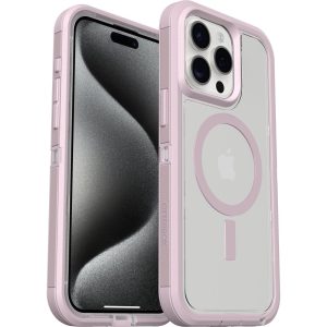 iPhone 15 Pro Max Defender Series XT Clear Case for MagSafe Mountain Frost (Clear / Pink) | OtterBox Apple iPhone