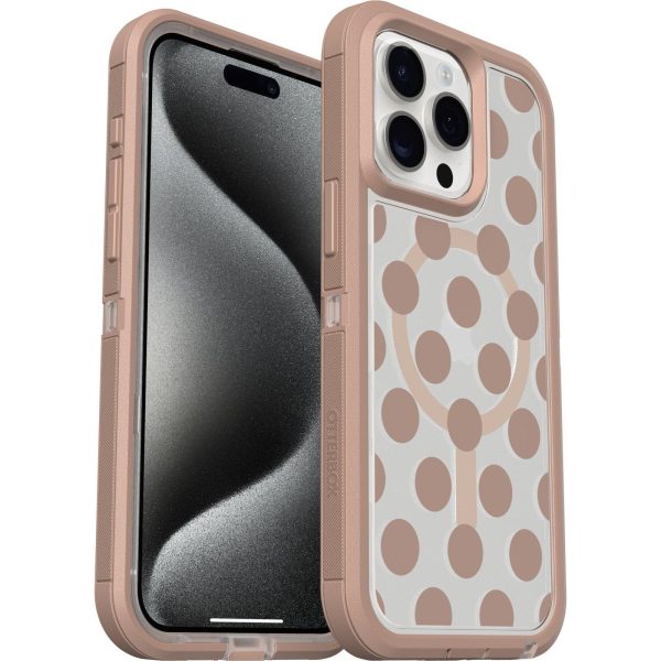 iPhone 15 Pro Max Defender Series XT Clear Case for MagSafe Seeing Spots (Clear / Brown) | OtterBox Apple iPhone