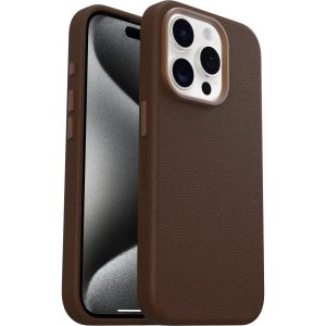 iPhone 15 Pro Symmetry Series Cactus Leather Case Rich Adobe (Brown) | OtterBox Apple iPhone