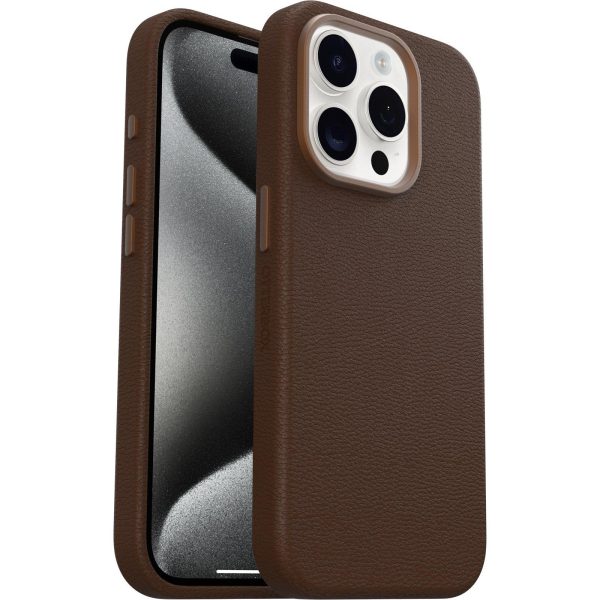 iPhone 15 Pro Symmetry Series Cactus Leather Case Rich Adobe (Brown) | OtterBox Apple iPhone