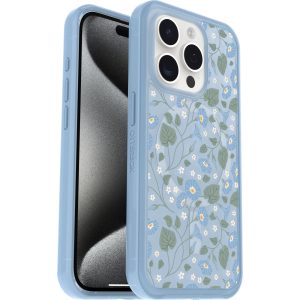 iPhone 15 Pro Symmetry Series Clear Case for MagSafe Dawn Floral (Blue) | OtterBox Apple iPhone