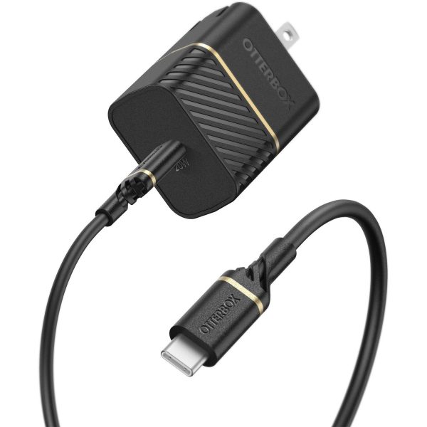 USB-C to USB-C Fast Charge Wall Charging Kit, 20W Black Shimmer | OtterBox Wall Charging