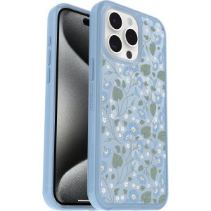 iPhone 15 Pro Max Symmetry Series Clear Case for MagSafe Dawn Floral (Blue) | OtterBox Apple iPhone