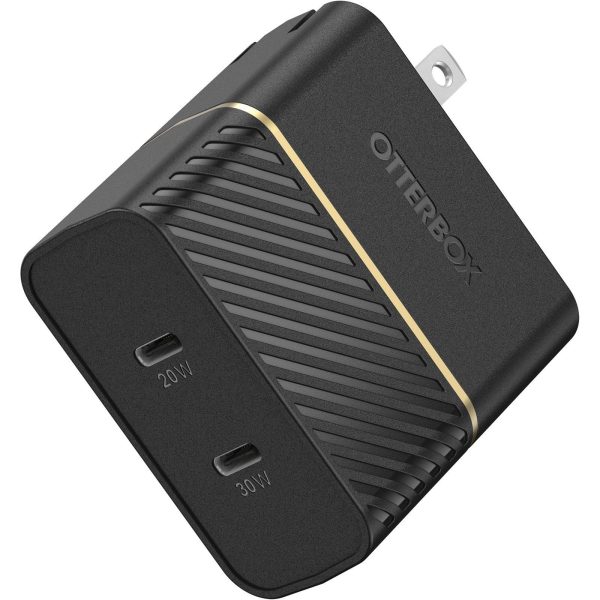 USB-C Fast Charge Dual Port Wall Charger, 50W Combined Black Shimmer | OtterBox Wall Charging